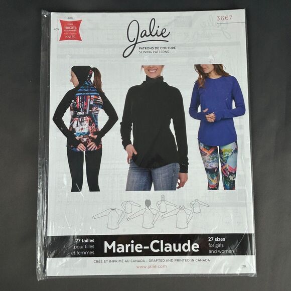 Jalie 3667 Marie Claude Long Sleeve Raglan Pullover Sewing Pattern 27 Sizes - Picture 10 of 10